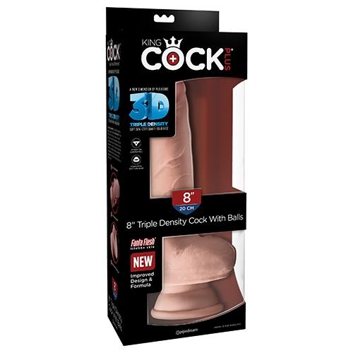 GODE TRIPLE DENSITÉ  8'' - KING COCK PLUS - Boutique LUV