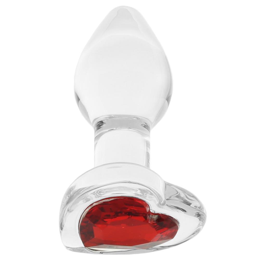 Plug anale avec coeur en verre - small - Boutique LUV