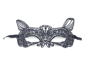 Masque de chat en dentelle - noir