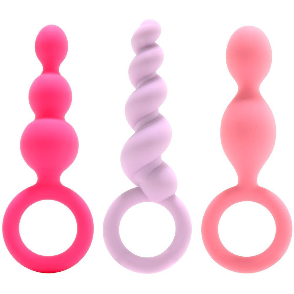 Ensemble de 3 "butts plugs" Satisfyer 3 couleurs - Boutique LUV