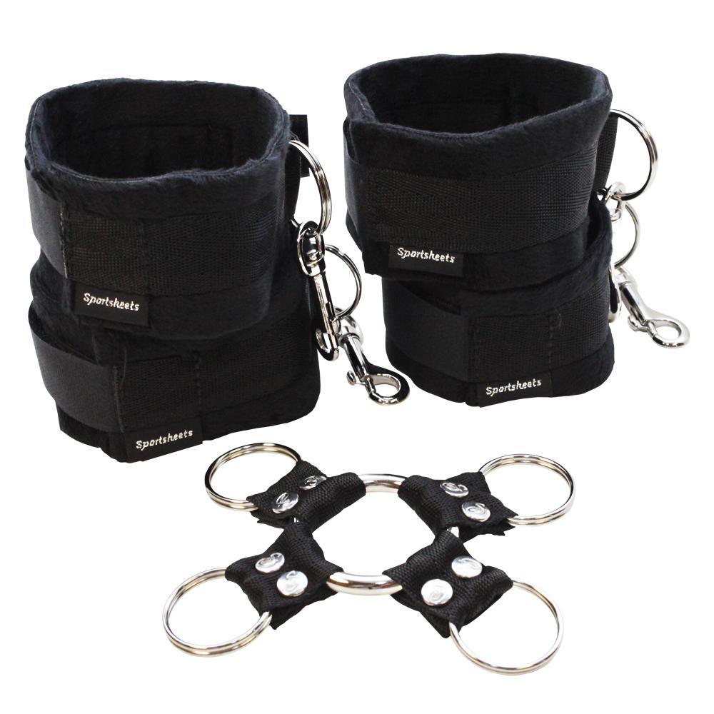Ensemble de menottes et d'attaches ''Hog Tie & Cuff'' 5 pièces - Boutique LUV