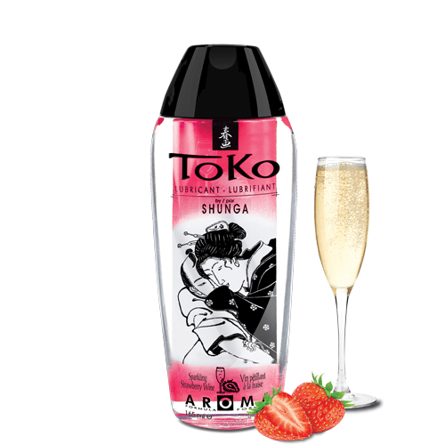 Lubrifiant à saveur Shunga - Vin pétillant à la fraise - Boutique LUV
