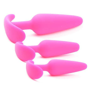 Ensemble de plug anale en silicone de couleur rose - Boutique LUV