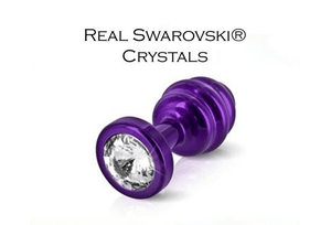 Petite Plug ANNI avec véritable cristal Swarovski - 25mm - mauve - Boutique LUV