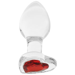 Plug anale avec cœur en verre - medium - Boutique LUV